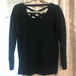 Black Criss-Cross Back Sweater - M